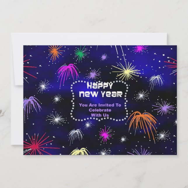 Invitation du Nouvel An dans le verre tendu (Devant)