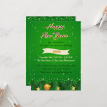 Invitation du Nouvel An de la famille Green Gold