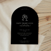 Invitation du Nouvel An Doodle moderne