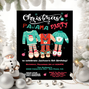 Invitation du Pajama Party de Noël