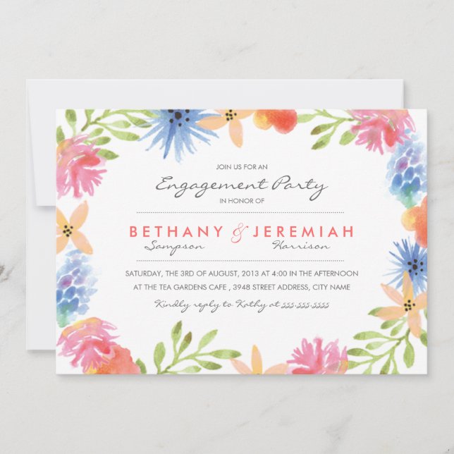 Invitation du Paradise Engagement Party (Devant)