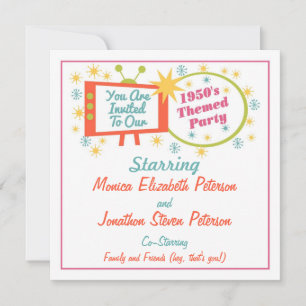 Invitation du parti à thème des années 1950