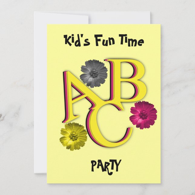 Invitation du parti ABC Kid's Party (Devant)