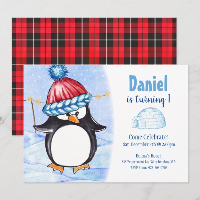 Invitation du Parti Anniversaire de enfant des pin (Devant / Derrière)