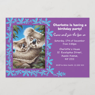 Invitation du Parti Anniversaire de enfant Koalas