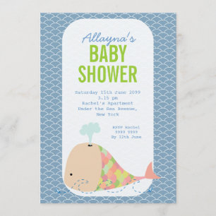 Invitation du Parti Baby shower de la mer pour la 