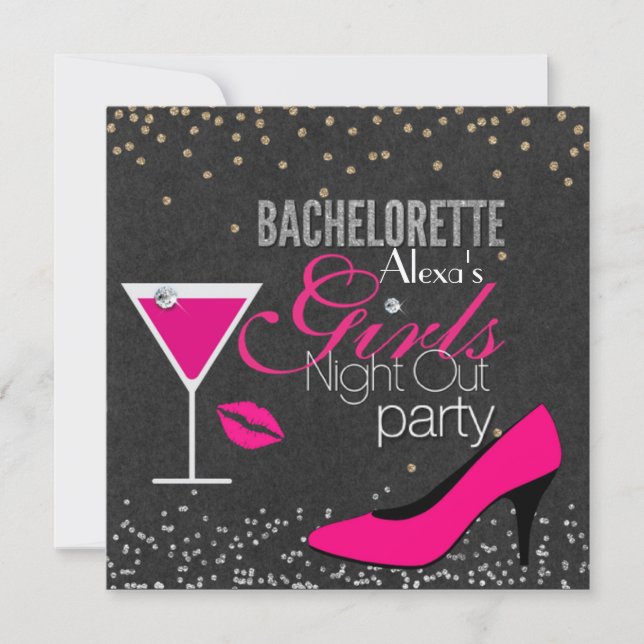 INVITATION DU PARTI BACHELORETTE PERSONNALISABLE (Devant)