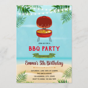 Invitation du parti Beach-Barbecbq