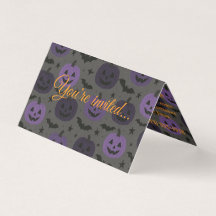 Invitation du parti Citrouille violet et noir