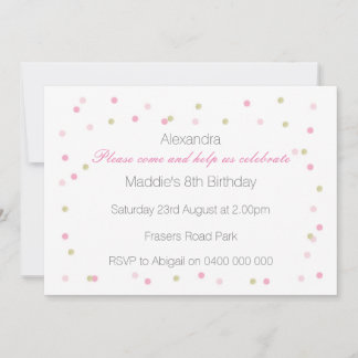 Invitation du Parti Confetti Rose