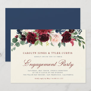 invitation du parti de fiançailles florales de la