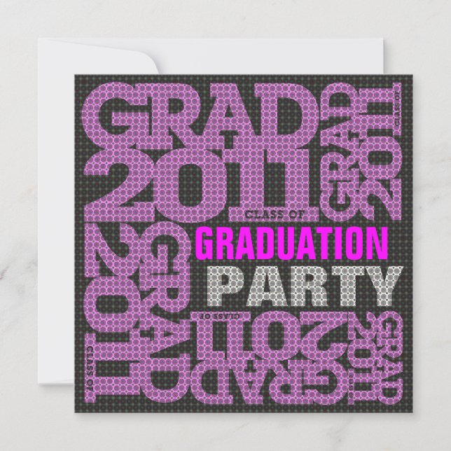 Invitation du Parti de la graduation 2011 Pink 1 (Devant)