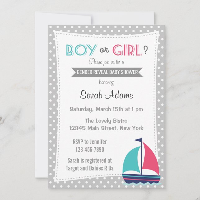 Invitation du parti de révélation de sexe masculin (Devant)