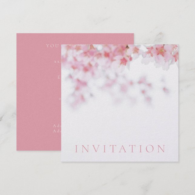 INVITATION DU PARTI D'ENGAGEMENT : CHERRY BLOSSOM  (Devant / Derrière)