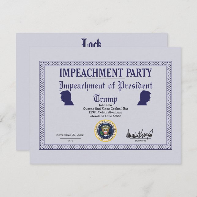 Invitation du parti d'opposition Trump (Devant / Derrière)