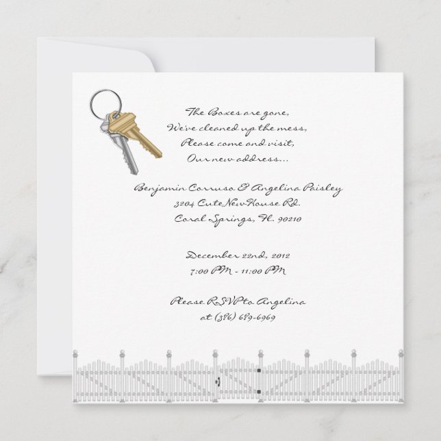 Invitation du Parti du réveil de la maison sucrée (Devant)