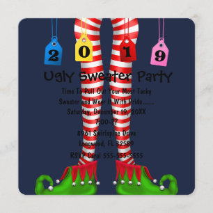 Invitation du Parti Elf Stocking Chritmas Cute 201