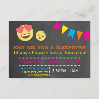 Invitation du parti Emoji Sleepover