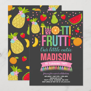 Invitation du Parti Frutti à deux tti 2e fête d'an