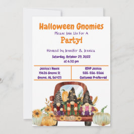 Invitation du parti Gnome d'Halloween