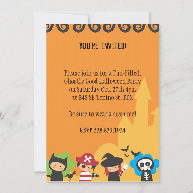 Invitation du parti Halloween (Devant)