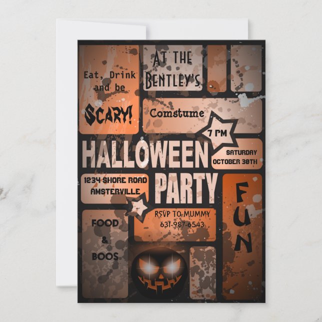 Invitation du parti Halloween (Devant)