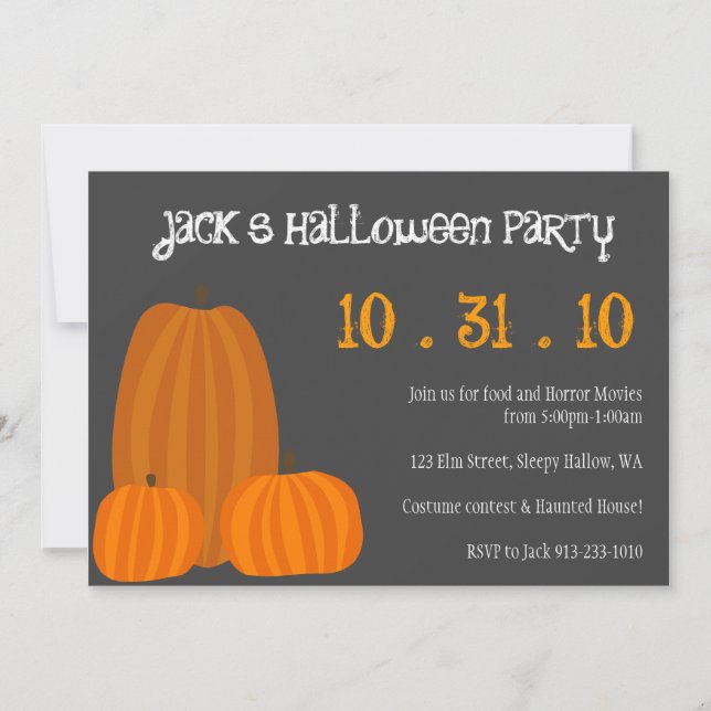 Invitation du parti Halloween (Devant)