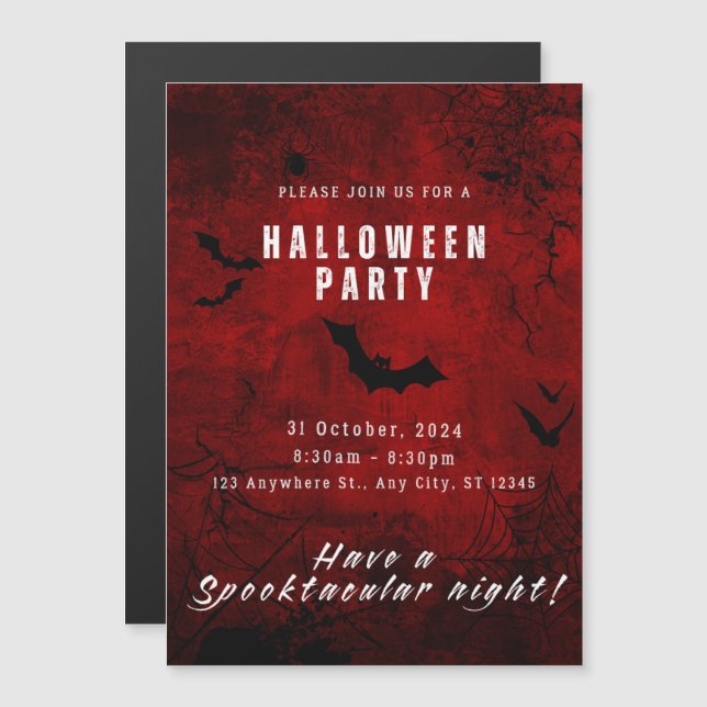 Invitation du parti Halloween (Devant / Derrière)