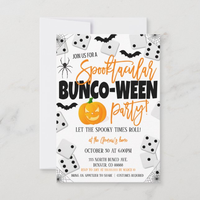 Invitation du parti Halloween Bunco (Devant)
