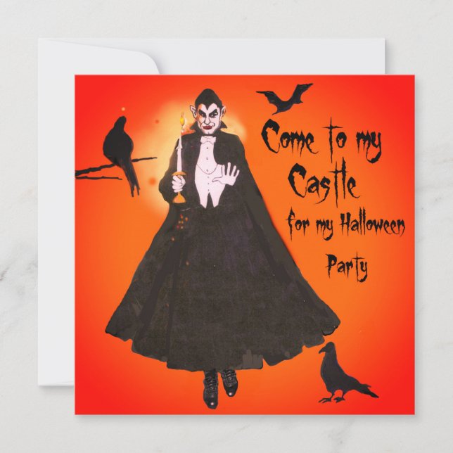 Invitation du parti Halloween Dracula (Devant)