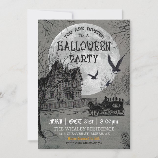 Invitation du parti Halloween House (Devant)