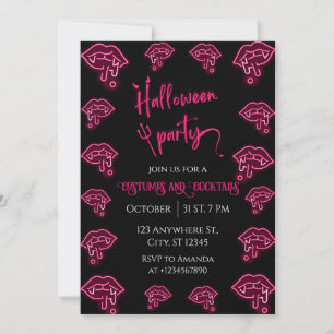 Invitation du parti Halloween Neon Vampire