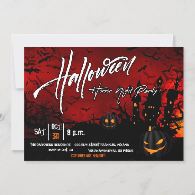 Invitation du parti nigérian Halloween Horror (Devant)
