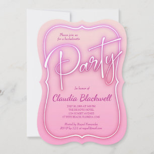 Invitation du parti Pink Neon
