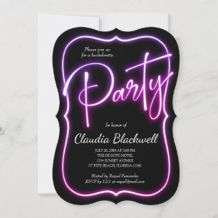 Invitation du parti Pink Neon