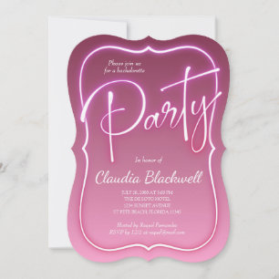 Invitation du parti Pink Neon