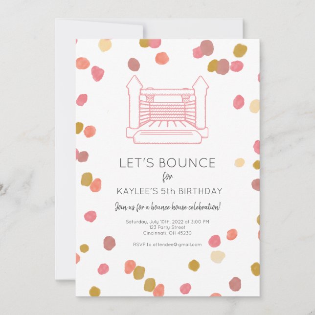 Invitation du Parti Poppy Bounce House (Devant)