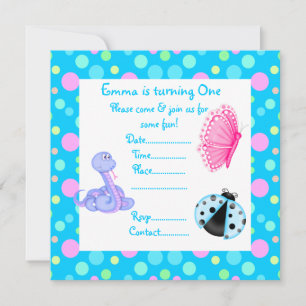 INVITATION DU PARTI PRINTEMPS BLEU PASTEL