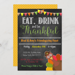 Invitation du parti Thanksgiving