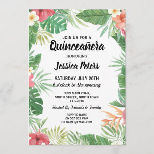 Invitation du parti Tropical Aloha Luau Quinceaner