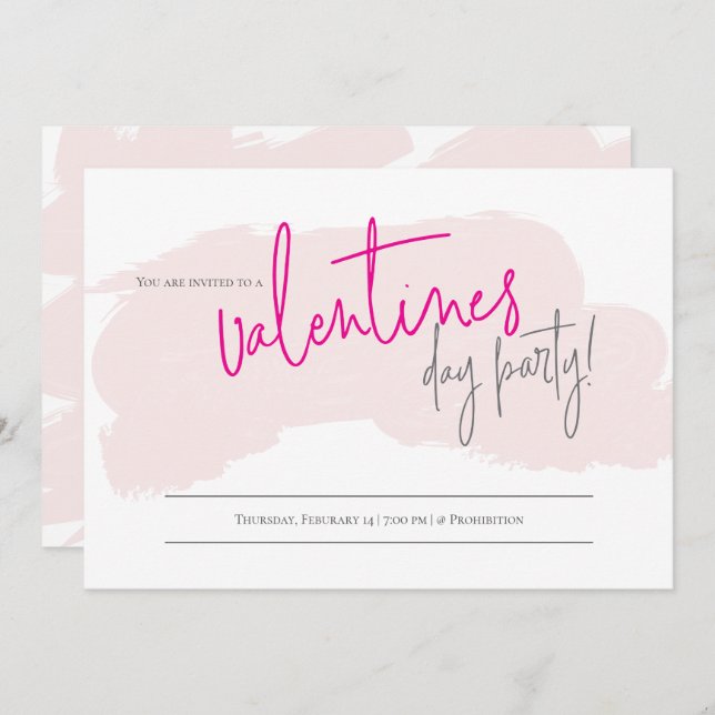 Invitation du Parti Valentines | Saint Valentin (Devant / Derrière)