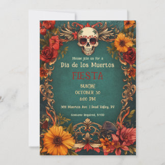 💀 Invitation du parti 🎉 Vintage Día de Muertos