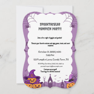 Invitation du Pastel Pink Halloween Party avec Pum