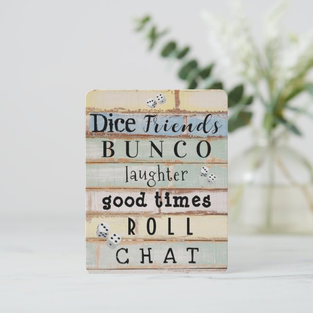 Invitation du Pastel Wood Bunco Party (Debout devant)
