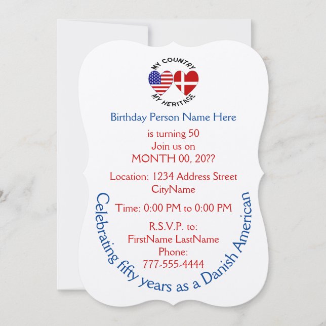 Invitation du patrimoine des pays américains danoi (Devant)