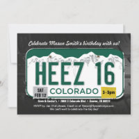 Invitation du permis du Colorado pour le 16e anniv