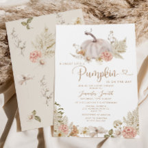 Invitation du petit baby shower citrouille Boho