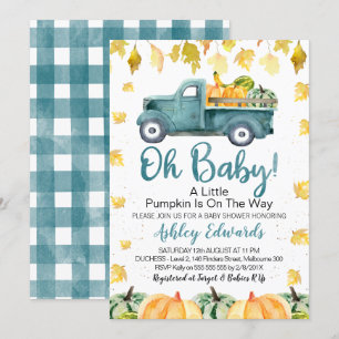 Invitation du petit Baby shower Citrouille du garç