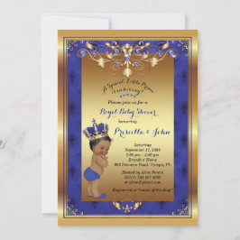 Invitation du petit Baby shower Prince, Royal Blue