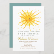 Invitation du petit Baby shower Sun